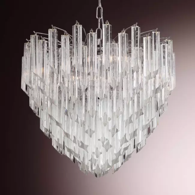 "Nelly" Murano glass chandelier - 6 lights - transparent