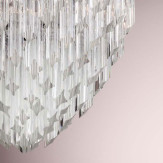 "Nelly" lustre en cristal de Murano - 6 lumieres - transparent - detail