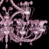 "Jasmine" Murano glas Kronleuchter - 17 flammig - rosa - detail