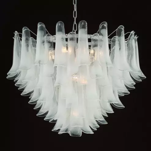 "Calypso" lampara de cristal de Murano - 13 luces - blanco