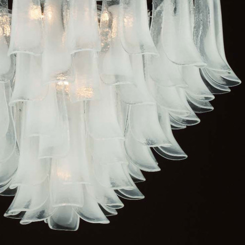 "Calypso" lampara de cristal de Murano - 13 luces - blanco - detalle