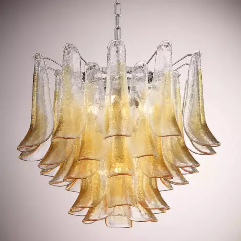 "Calypso" lampara de cristal de Murano - 5 luces - ambar