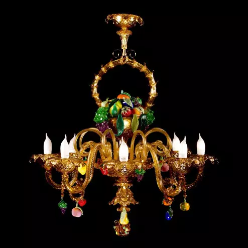 "Cesto di frutta" Murano glass chandelier