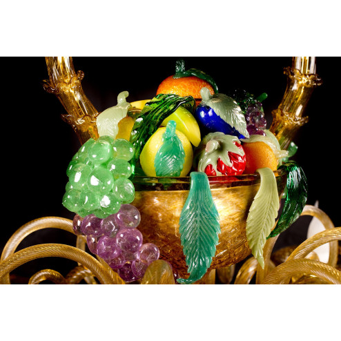 "Cesto di frutta" lustre en verre de Murano - detail