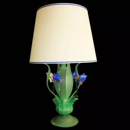 "Iris blu" lampe de table en verre de Murano