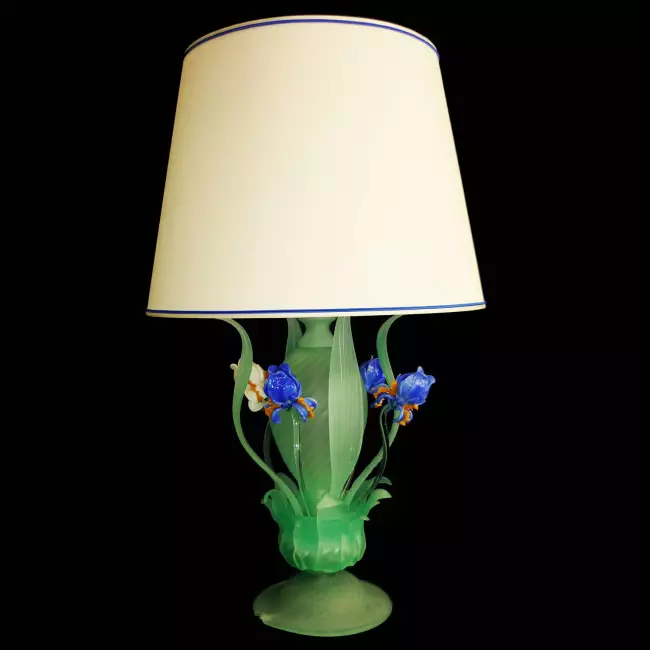 "Iris blu" Murano glass table lamp