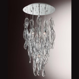 "Elica" Murano glas Kronleuchter - 4 flammig - transparent schwarz