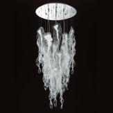 "Aurel" lampara de cristal de Murano - 4 luces - transparente y blanco