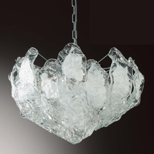 "Sandy" lampara de araña de Murano - 6 luces- transparente y blanco