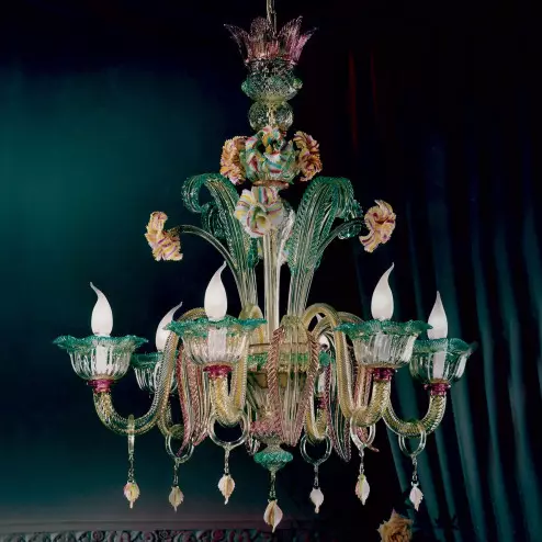 "San Marcuola" lampara de cristal de Murano - 6 luces