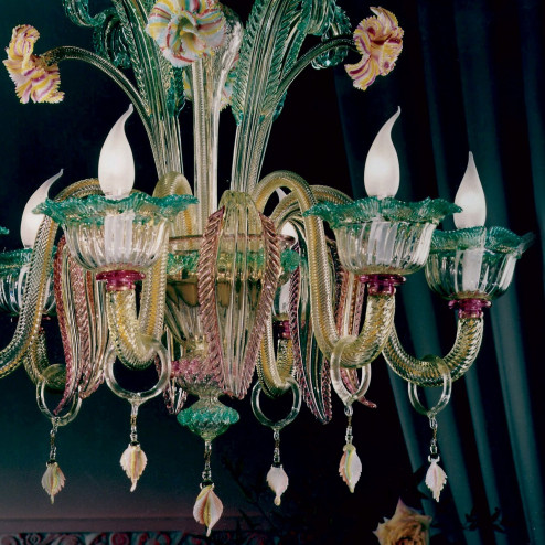"San Marcuola" lampara de cristal de Murano - 6 luces - detalle