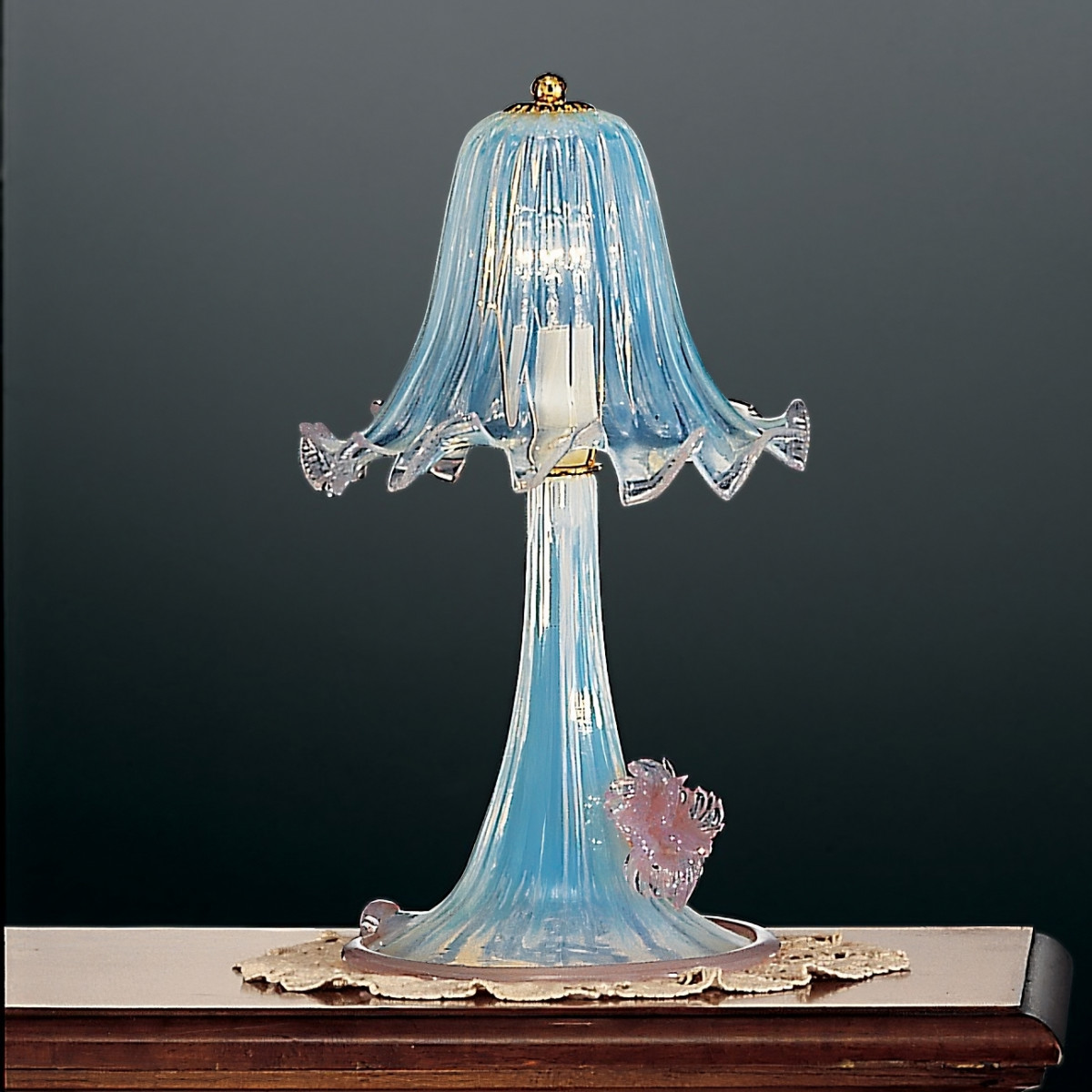 Ducale 1 light Murano small table lamp - opal pink color