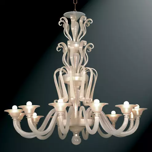 "Niobe" Murano glass chandelier - 12 lights - silk gold