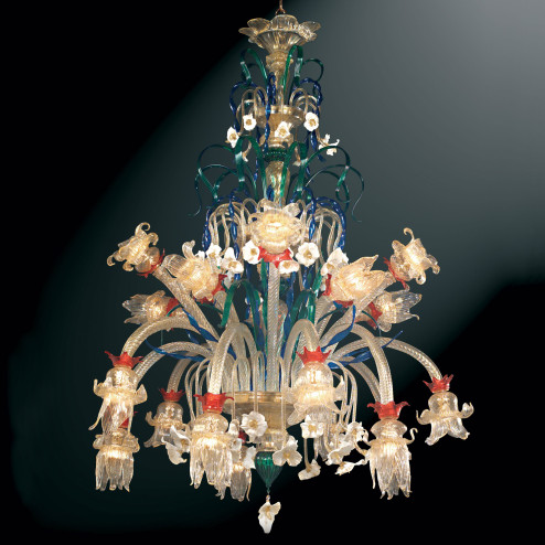 "Immacolata" lampara de araña de Murano - 20 luces - multicolor