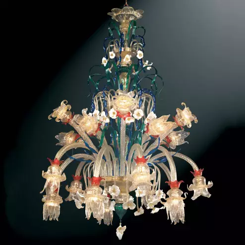 "Immacolata" Murano glass chandelier - 20 lights - multicolor