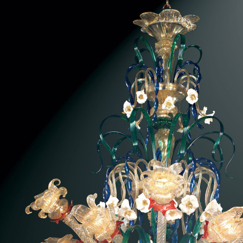 "Immacolata" lampara de araña de Murano - detalle