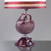 "Nefeli" lampara de sobremesa de cristal de Murano - 1 luz - amatista y plata - detalle