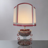 "Ianira" lampara de sobremesa de cristal de Murano - 1 luz - rojo y plata