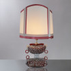 "Ianira" lampe de table en verre de Murano - 1 lumiere - rouge et argent