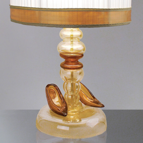 "Eudora" Murano glass table lamp - 1 lights - gold and amber - detail