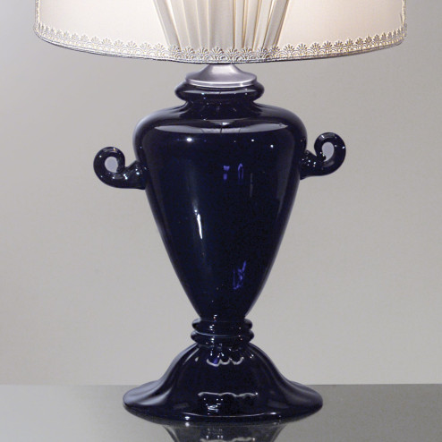 "Egle" lampe de table en verre de Murano - 1 lumiere - bleu - detail