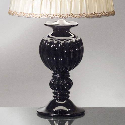 "Tersicore" lampara de sobremesa de cristal de Murano - 1 luz - negro - detalle