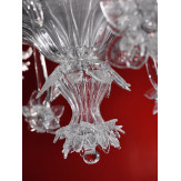 "Brina" Murano glas Kronleuchter - 6 flammig - transparent - detail