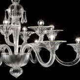 "Gioia" lampara de araña de Murano - 12 luces, transparente - detalle