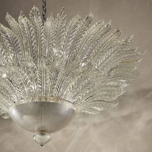 Fantastico Murano glass ceiling light -12 Lights, silver - detail