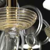 "Soave" lustre en verre de Murano - 12 lumieres, transparent et or - detail