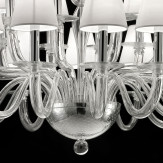 "Vasco" Murano glas Kronleuchter - 12 + 12 flammig, transparent