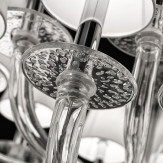 "Vasco" lampara de araña de Murano - 12 + 12 luces, transparente - detalle