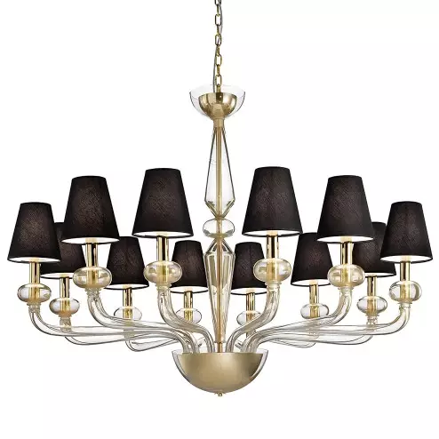 "Caligola" lampara de araña de Murano - 12 luces, oro