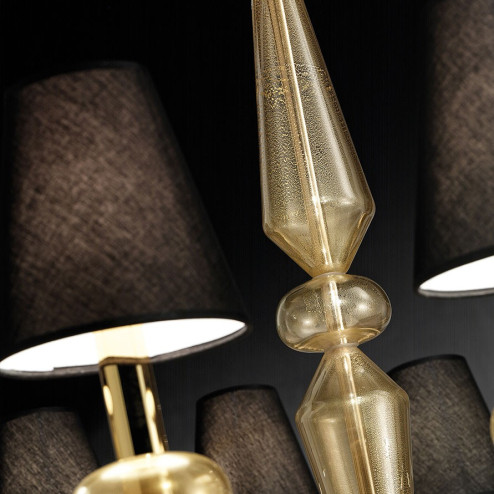 "Caligola" lampara de araña de Murano - 12 luces, oro