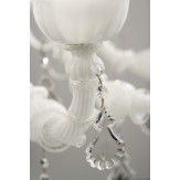 "Neve" lampara de araña de Murano - 9 luces - blanco - detalle