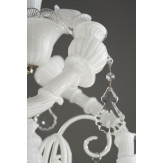 "Neve" lampara de araña de Murano - 9 luces - blanco - detalle