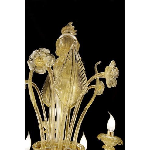 "Zoe" lampara de pie de Murano color oro - detalle