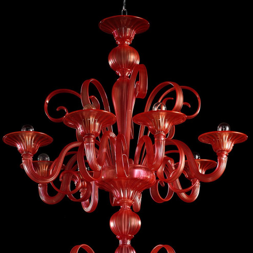 "Malvasia" Murano glass chandelier - 12+6 lights - red