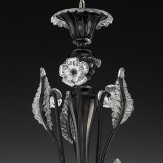 "Santa Lucia" lustre en cristal de Murano - 6 lumieres - noir et transparent