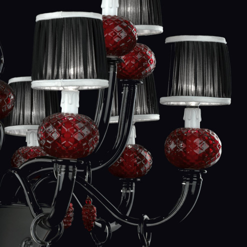 "Morer" Murano glass chandelier - 8+4 lights