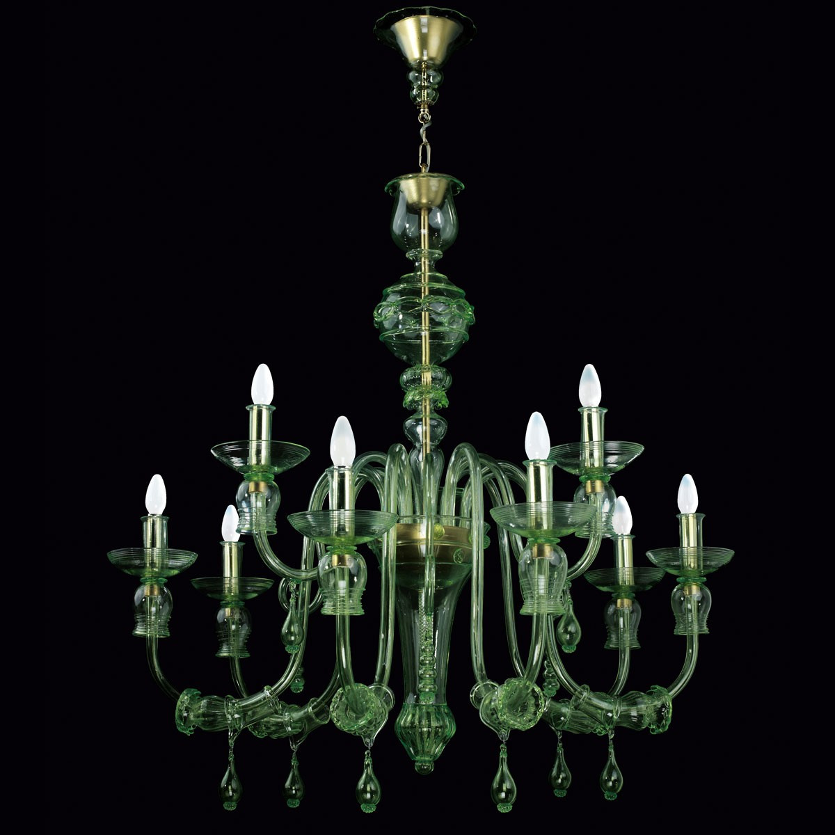 "Nobile" Murano glass chandelier - 6+3 lights