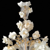 "Rose bianche" lustre en verre de Murano - 6 lumieres