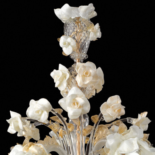 "Rose bianche" Murano chandelier - 6 lights