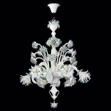 "Fiordilatte" lustre en verre de Murano - 6 lumieres