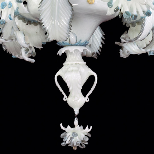 "Fiordilatte" Murano glass chandelier - 6 lights