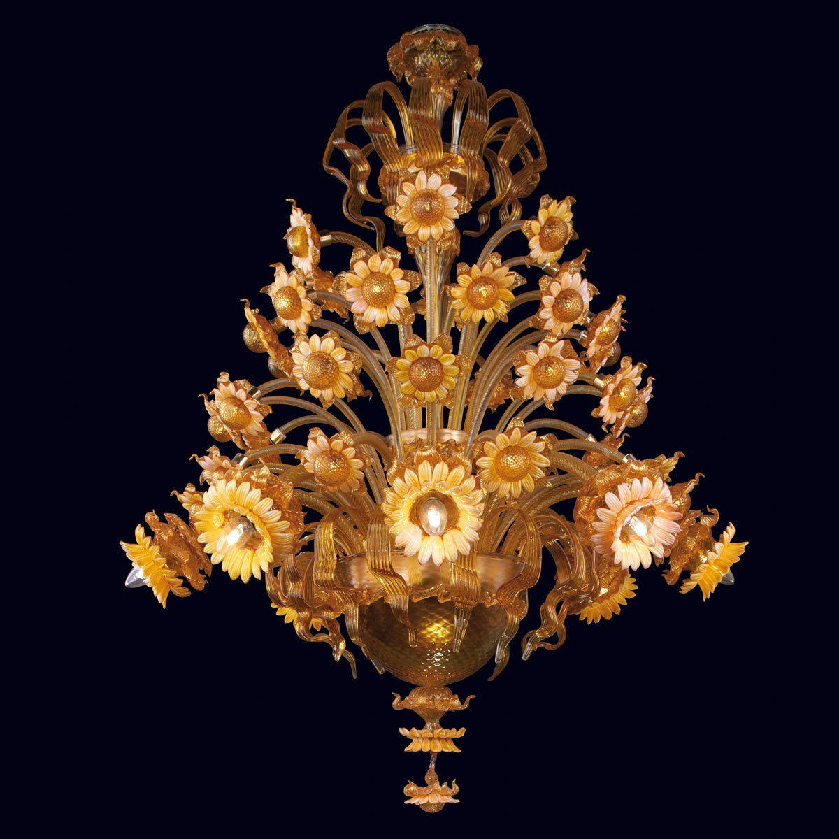 "Daisy" Murano glass chandelier - 8 + 24 lights
