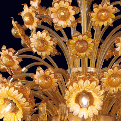 "Daisy" lustre en verre de Murano - 8 + 24 lumieres