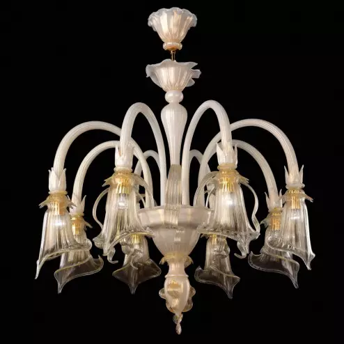 "Bianca" Murano glass chandelier - 8 lights