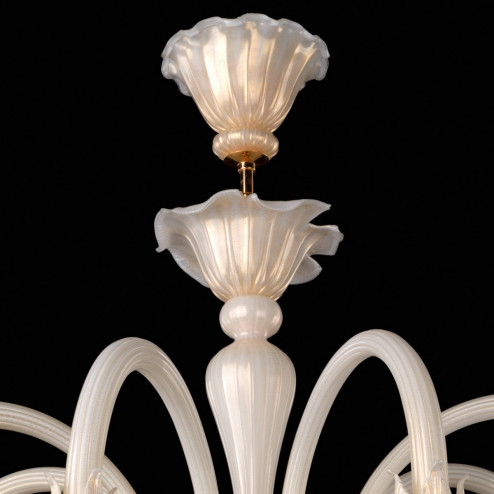 "Bianca" lustre en verre de Murano - 8 lumieres