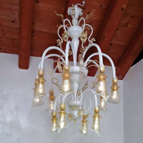 "Flaminia" Murano glass chandelier - 8+4 lights